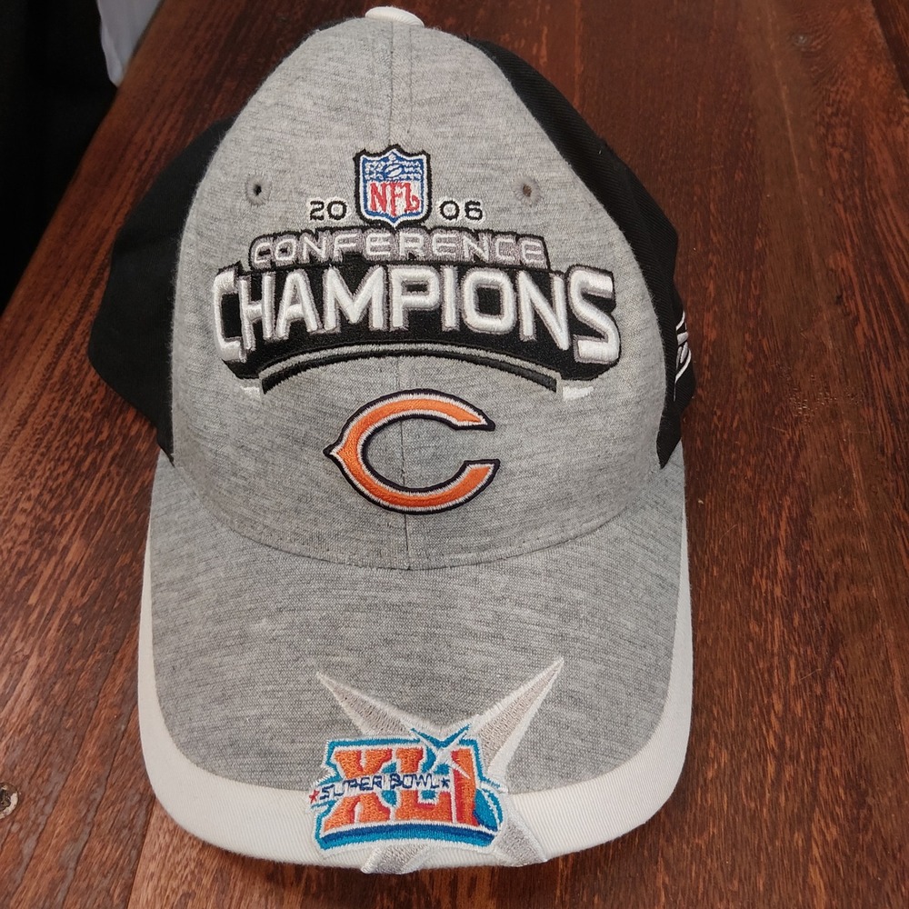 Reebok Chicago Bears 2006 NFC Conference Champions Hat Super Bowl XLI NFL Mens